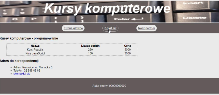 Wygląd strony z arkusza egzaminacyjnego